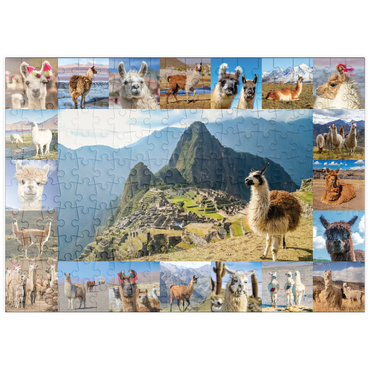 Darstellung des Puzzle Motivs puzzleplate Lamas und Alpakas - Collage No. 1 200 Puzzle
