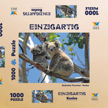 Darstellung des Puzzle Motivs Bedrohte Tierarten - Koalas 1000 Puzzle Schachtel 3D Modell
