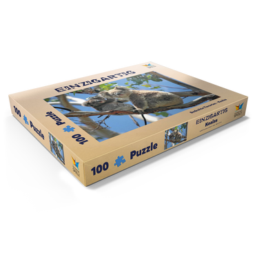 Darstellung des Puzzle Motivs Bedrohte Tierarten - Koalas 100 Puzzle Schachtel Ansicht1