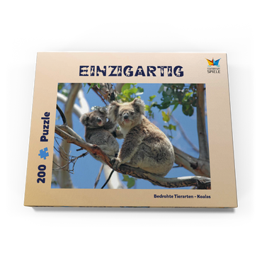 Darstellung des Puzzle Motivs Bedrohte Tierarten - Koalas 200 Puzzle Schachtel Ansicht3