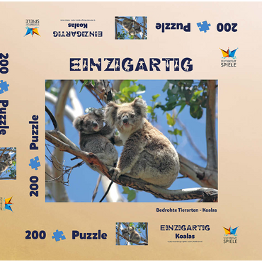 Darstellung des Puzzle Motivs Bedrohte Tierarten - Koalas 200 Puzzle Schachtel 3D Modell