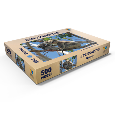 Darstellung des Puzzle Motivs Bedrohte Tierarten - Koalas 500 Puzzle Schachtel Ansicht1