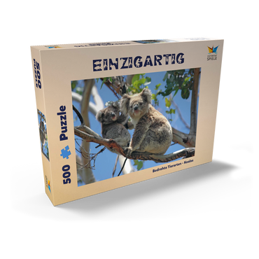 Darstellung des Puzzle Motivs Bedrohte Tierarten - Koalas 500 Puzzle Schachtel Ansicht2