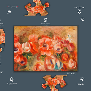 Darstellung des Puzzle Motivs Anemones (Anémones) (1912) by Pierre-Auguste Renoir 1000 Puzzle Schachtel 3D Modell