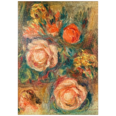 Darstellung des Puzzle Motivs puzzleplate Bouquet of Roses (Bouquet de roses) (1900) by Pierre-Auguste Renoir 1000 Puzzle