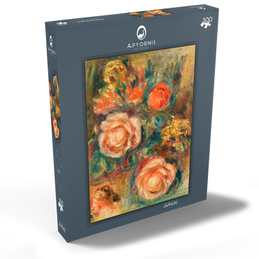 Darstellung des Puzzle Motivs Bouquet of Roses (Bouquet de roses) (1900) by Pierre-Auguste Renoir 100 Puzzle Schachtel Ansicht2