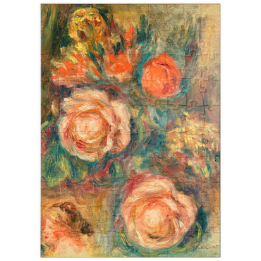Darstellung des Puzzle Motivs puzzleplate Bouquet of Roses (Bouquet de roses) (1900) by Pierre-Auguste Renoir 100 Puzzle