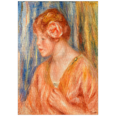 Darstellung des Puzzle Motivs puzzleplate Young Woman with Rose (Jeune fille à la rose) (1917) by Pierre-Auguste Renoir 1000 Puzzle