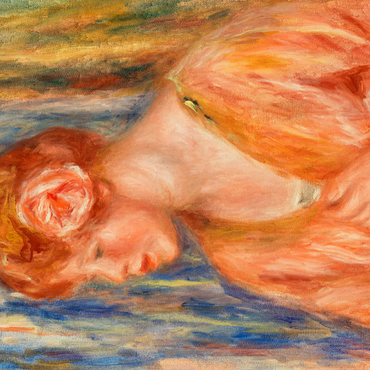 Darstellung des Puzzle Motivs Young Woman with Rose (Jeune fille à la rose) (1917) by Pierre-Auguste Renoir 100 Puzzle 3D Modell