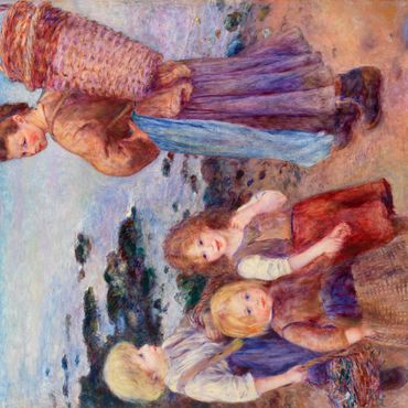 Darstellung des Puzzle Motivs Mussel-Fishers at Berneval (Pêcheuses de moules à Berneval, côte normand) (1879) by Pierre-Auguste Renoir 1000 Puzzle 3D Modell
