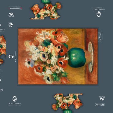 Darstellung des Puzzle Motivs Flowers (Fleurs) (1885) by Pierre-Auguste Renoir 1000 Puzzle Schachtel 3D Modell
