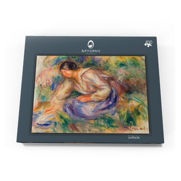 Darstellung des Puzzle Motivs Woman in Blue Skirt (Femme en jupe bleue) (1917) by Pierre-Auguste Renoir 100 Puzzle Schachtel Ansicht3