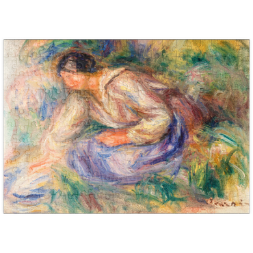 Darstellung des Puzzle Motivs puzzleplate Woman in Blue Skirt (Femme en jupe bleue) (1917) by Pierre-Auguste Renoir 200 Puzzle