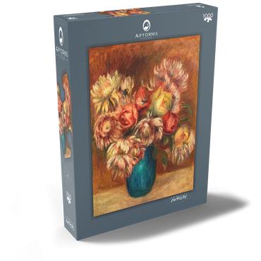 Darstellung des Puzzle Motivs Flowers in a Green Vase (Fleurs dans un vase vert) (1912) by Pierre-Auguste Renoir 1000 Puzzle Schachtel Ansicht2