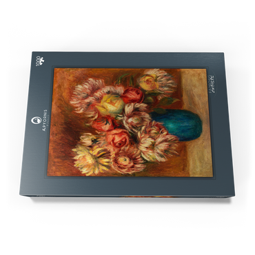 Darstellung des Puzzle Motivs Flowers in a Green Vase (Fleurs dans un vase vert) (1912) by Pierre-Auguste Renoir 1000 Puzzle Schachtel Ansicht3