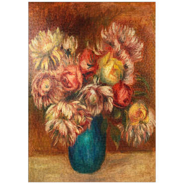 Darstellung des Puzzle Motivs puzzleplate Flowers in a Green Vase (Fleurs dans un vase vert) (1912) by Pierre-Auguste Renoir 1000 Puzzle