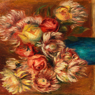 Darstellung des Puzzle Motivs Flowers in a Green Vase (Fleurs dans un vase vert) (1912) by Pierre-Auguste Renoir 200 Puzzle 3D Modell