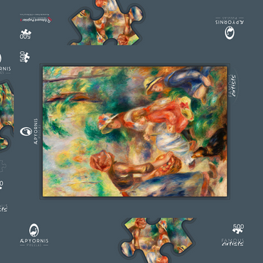 Darstellung des Puzzle Motivs Apple Vendor (La Marchande de pommes) (1890) by Pierre-Auguste Renoir 500 Puzzle Schachtel 3D Modell