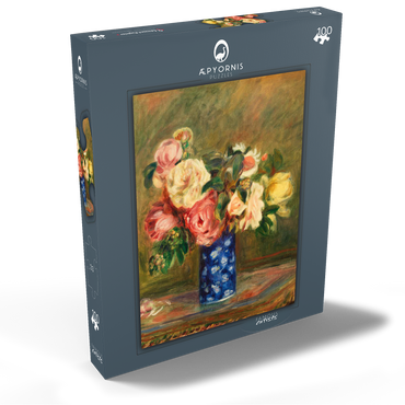 Darstellung des Puzzle Motivs Bouquet of Roses (Le Bouquet de roses) (1882) by Pierre-Auguste Renoir 100 Puzzle Schachtel Ansicht2