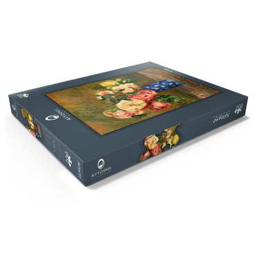 Darstellung des Puzzle Motivs Bouquet of Roses (Le Bouquet de roses) (1882) by Pierre-Auguste Renoir 200 Puzzle Schachtel Ansicht1