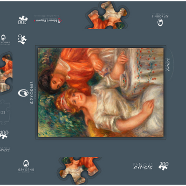 Darstellung des Puzzle Motivs Tea Time (1911) by Pierre-Auguste Renoir 100 Puzzle Schachtel 3D Modell