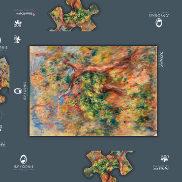 Darstellung des Puzzle Motivs Landscape (Paysage) (1916) by Pierre-Auguste Renoir 500 Puzzle Schachtel 3D Modell