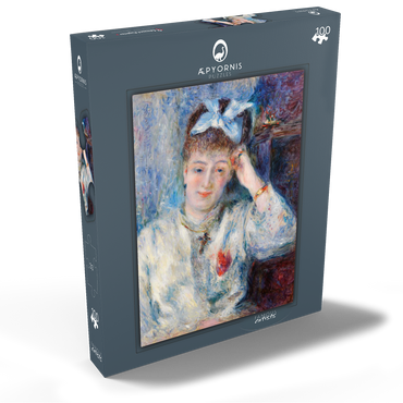 Darstellung des Puzzle Motivs Portrait of Mademoiselle Marie Murer (Portrait de Mademoiselle Marie Murer) (1877) by Pierre-Auguste Renoir 100 Puzzle Schachtel Ansicht2