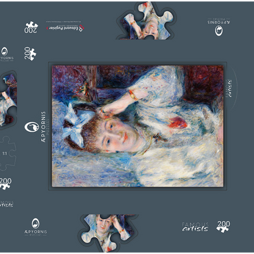 Darstellung des Puzzle Motivs Portrait of Mademoiselle Marie Murer (Portrait de Mademoiselle Marie Murer) (1877) by Pierre-Auguste Renoir 200 Puzzle Schachtel 3D Modell