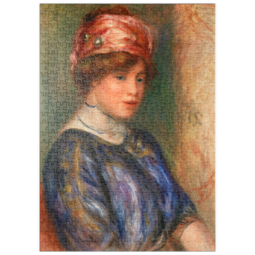 Darstellung des Puzzle Motivs puzzleplate Young Woman in Blue, Bust (Jeune femme en corsage bleu, buste) (1911) by Pierre-Auguste Renoir 500 Puzzle