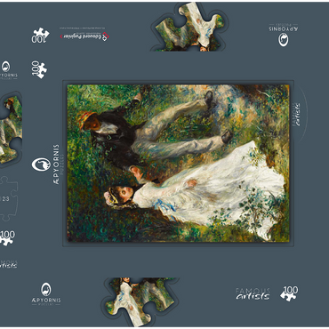 Darstellung des Puzzle Motivs La Promenade (1870) by Pierre-Auguste Renoir 100 Puzzle Schachtel 3D Modell
