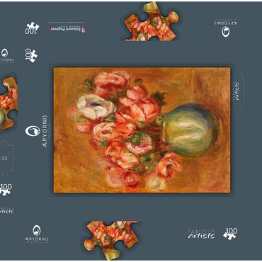 Darstellung des Puzzle Motivs Anemones (Anémones) (1907) by Pierre-Auguste Renoir 100 Puzzle Schachtel 3D Modell
