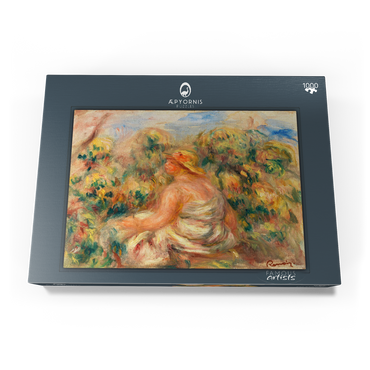 Darstellung des Puzzle Motivs Woman with Hat in a Landscape (Femme avec chapeau dans un paysage) (1918) by Pierre-Auguste Renoir 1000 Puzzle Schachtel Ansicht3