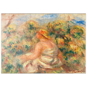 Darstellung des Puzzle Motivs puzzleplate Woman with Hat in a Landscape (Femme avec chapeau dans un paysage) (1918) by Pierre-Auguste Renoir 200 Puzzle