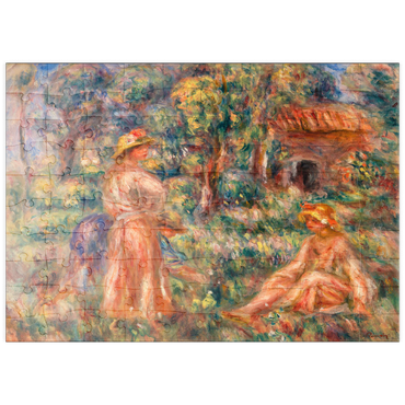 Darstellung des Puzzle Motivs puzzleplate Girls in a Landscape (Jeunes filles dans un paysage) (1918) by Pierre-Auguste Renoir 100 Puzzle