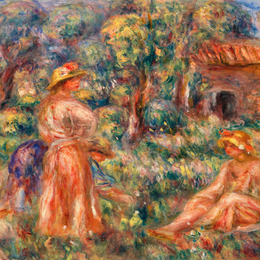 Darstellung des Puzzle Motivs Girls in a Landscape (Jeunes filles dans un paysage) (1918) by Pierre-Auguste Renoir 100 Puzzle 3D Modell
