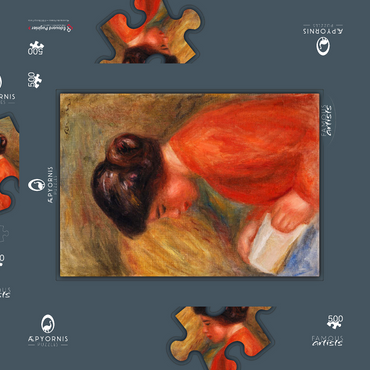 Darstellung des Puzzle Motivs Young Woman Reading (Jeune femme lisant, buste) (1909) by Pierre-Auguste Renoir 500 Puzzle Schachtel 3D Modell