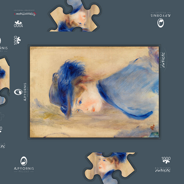 Darstellung des Puzzle Motivs Bust of a Woman (Buste de femme) (1875) by Pierre-Auguste Renoir 1000 Puzzle Schachtel 3D Modell