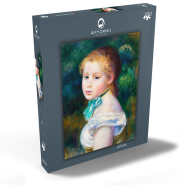 Darstellung des Puzzle Motivs Head of Young Girl (Tête de jeune fille) (1885) by Pierre-Auguste Renoir 100 Puzzle Schachtel Ansicht2