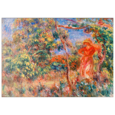 Darstellung des Puzzle Motivs puzzleplate Woman in Red in a Landscape (Femme en rouge dans un paysage) (1917) by Pierre-Auguste Renoir 500 Puzzle
