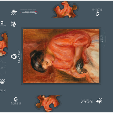 Darstellung des Puzzle Motivs Girl Darning (Femme reprisant) (1909) by Pierre-Auguste Renoir 100 Puzzle Schachtel 3D Modell