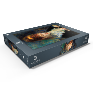 Darstellung des Puzzle Motivs Woman Crocheting (Femme faisant du crochet) (1877) by Pierre-Auguste Renoir 1000 Puzzle Schachtel Ansicht1