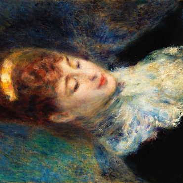 Darstellung des Puzzle Motivs Woman Crocheting (Femme faisant du crochet) (1877) by Pierre-Auguste Renoir 100 Puzzle 3D Modell