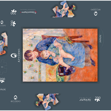 Darstellung des Puzzle Motivs Young Mother (Jeune mère) (1881) by Pierre-Auguste Renoir 200 Puzzle Schachtel 3D Modell