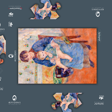 Darstellung des Puzzle Motivs Young Mother (Jeune mère) (1881) by Pierre-Auguste Renoir 500 Puzzle Schachtel 3D Modell