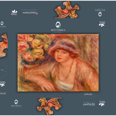 Darstellung des Puzzle Motivs Woman Leaning (Femme accoudée) (1918) by Pierre-Auguste Renoir 200 Puzzle Schachtel 3D Modell