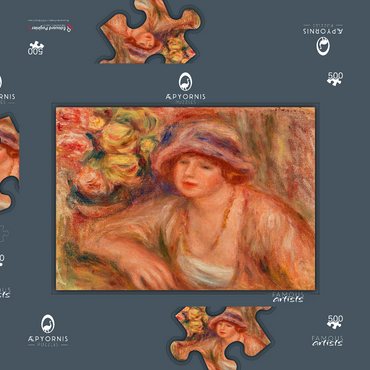Darstellung des Puzzle Motivs Woman Leaning (Femme accoudée) (1918) by Pierre-Auguste Renoir 500 Puzzle Schachtel 3D Modell