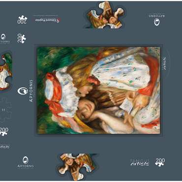 Darstellung des Puzzle Motivs Two Girls Reading (c. 1890–1891) by Pierre-Auguste Renoir 200 Puzzle Schachtel 3D Modell