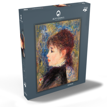 Darstellung des Puzzle Motivs Young Woman with Rose (Jeune fille à la rose) (1877) by Pierre-Auguste Renoir 100 Puzzle Schachtel Ansicht2