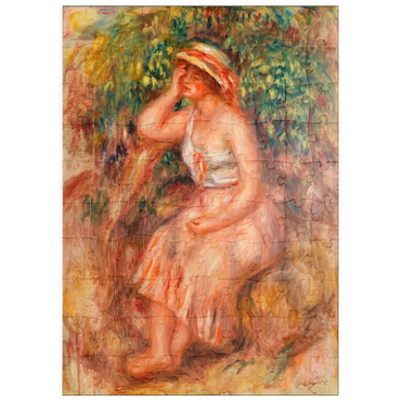 Darstellung des Puzzle Motivs puzzleplate Woman Daydreaming (Rêveuse) (1913) by Pierre-Auguste Renoir 100 Puzzle