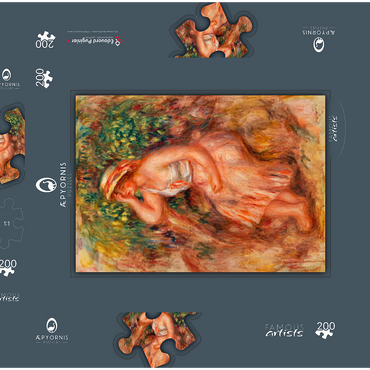 Darstellung des Puzzle Motivs Woman Daydreaming (Rêveuse) (1913) by Pierre-Auguste Renoir 200 Puzzle Schachtel 3D Modell